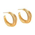 Statement Layered Textured C Hoop Earrings In Two Finishes view 5