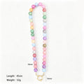 Mixed And Clear Ten Millimeter Round Bead Carabiner Necklaces view 8