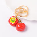 Dual Enamel Persimmon Keychains Braided Heart Cord 11 Options view 6