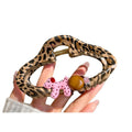 Leopard Print Oval Claw Clip Pink Balloon Dog Bead Charm view 5