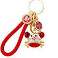 Jeweled Crab Fortune Keychains in Five Colors with Braided Loops view 5