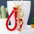 Jeweled Ruyi Scepter Keychains in Red, Yellow and Purple view 6