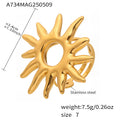 Oversized Open Sunburst Statement Ring Gold Or Steel view 6