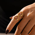 Open Figure-Eight Infinity Line Statement Ring Metal view 3