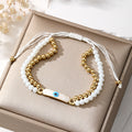 Double Strand Bead and Cord Evil Eye Bar Bracelets view 2