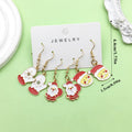Enamel Santa Mittens Christmas Dangle Earrings Set of 3 Pairs view 3