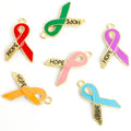 Colorful Hope Ribbon Jewelry Components For DIY Earrings And Bracelets Charms view 2