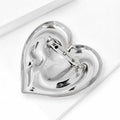 Polished Heart and Hands Brooch in Two Metal Tones view 3