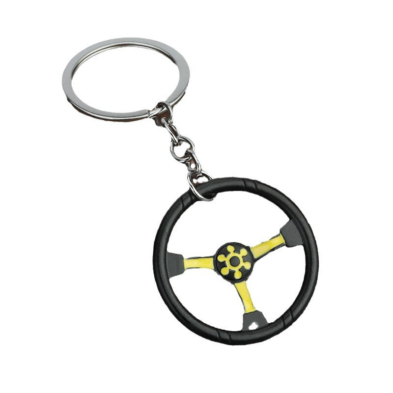 Racing Steering Wheel Zinc Alloy Keychain Bag Charm Gift