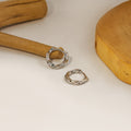 Silver Tone Twisted Mobius Small Huggie Hoop Earrings view 3