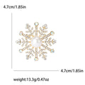 Crystal Snowflake Brooch With Pearl in Gold or Silver Tone view 5