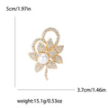 Layered Pearl Floral Brooch in Gold or Silver Tone Crystals view 5