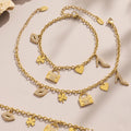 Handbag Heel Star and Heart Charm Necklace and Bracelet view 2