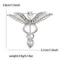 Winged Staff Emblem Brooch Pin in Four Finishes Decorative Jewelry view 7