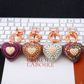 Jeweled Heart Keychains in Multicolor Orange Green Purple White and Assorted view 10