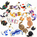 Printed Sitting Cat Charms in Gold and Silver Tones, 15 Designs view 5