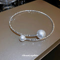 Silver Open Pearl Chokers And Cuff Bracelet Three Styles view 4