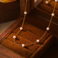 Imitation Pearl Station Chain Necklaces and Bracelet view 1