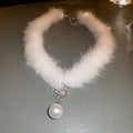 Plush Choker Necklaces With Star Bear And Crystal Drop Charms view 7