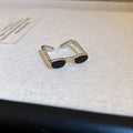 Tiny Eyeglasses Open Ring In Silver Tone With Black Or Transparent Lenses view 6