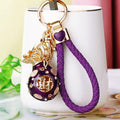 Jeweled Round Fortune Pouch Keychains in Three Pictured Colors view 9