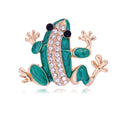 Green Frog Crystal Enamel Metal Brooch Pin for Jackets and Lapels view 1