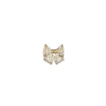 Gold Tone Crystal Bow Stud Earrings With Small Pearl Details view 5