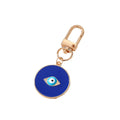 Gold and Silver Tone Deep Blue Evil Eye Clip Keychains view 5
