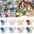Three Leaf Crystal Metal Jewelry Charms, 20 Colorways view 4