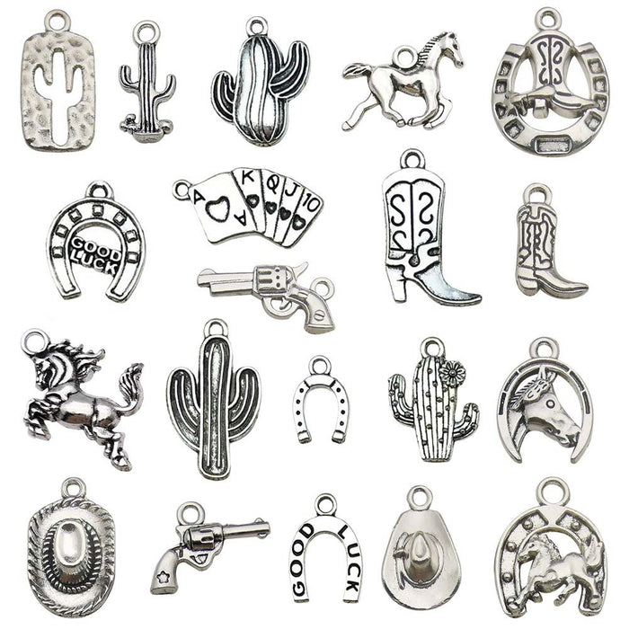 Alloy Metallic Western Theme Metal Charms with 25 Listed Options