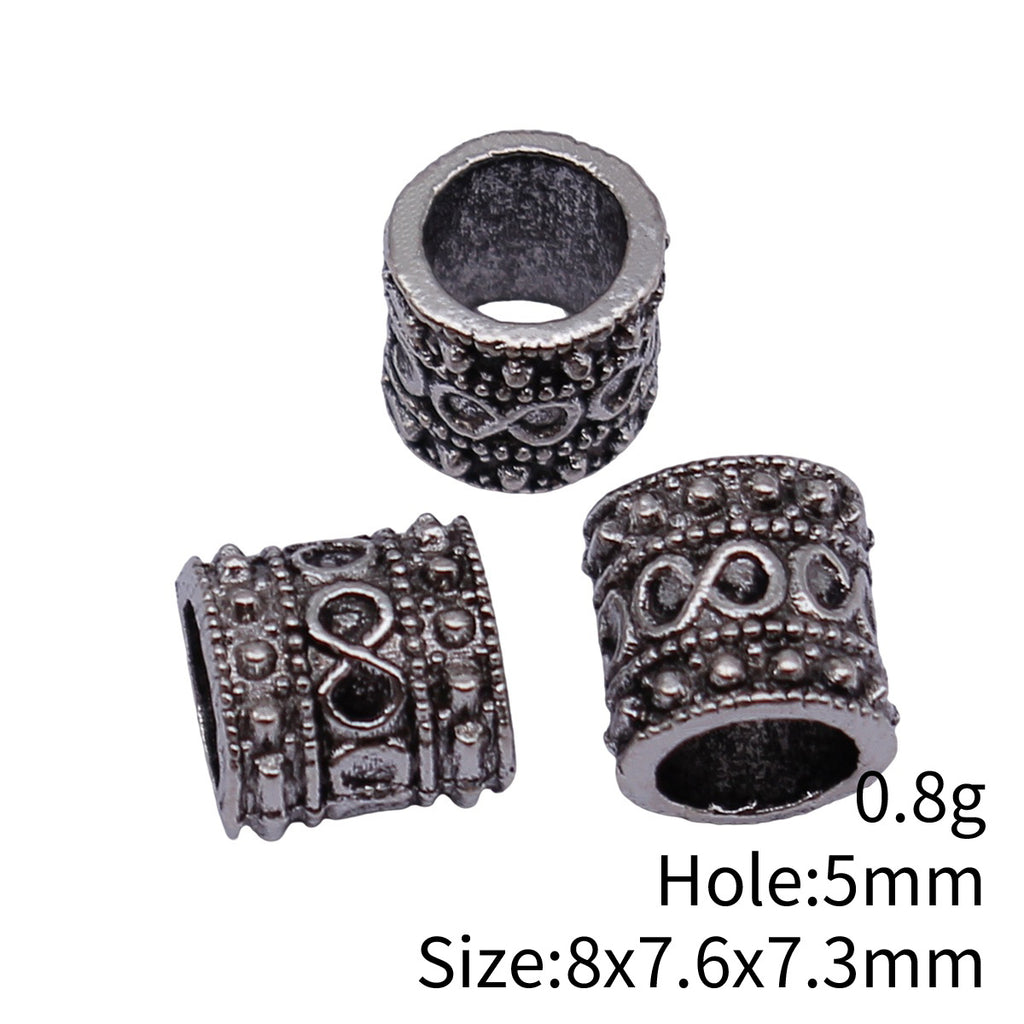 8x7.6x7.3mm 0.8g Multicolor Zinc Alloy Round Large Hole Spacer Beads for Bracelet Jewelry Making