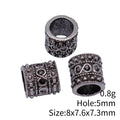 Ornate Barrel Large-Hole Spacer Beads in Two Antique Finishes view 3