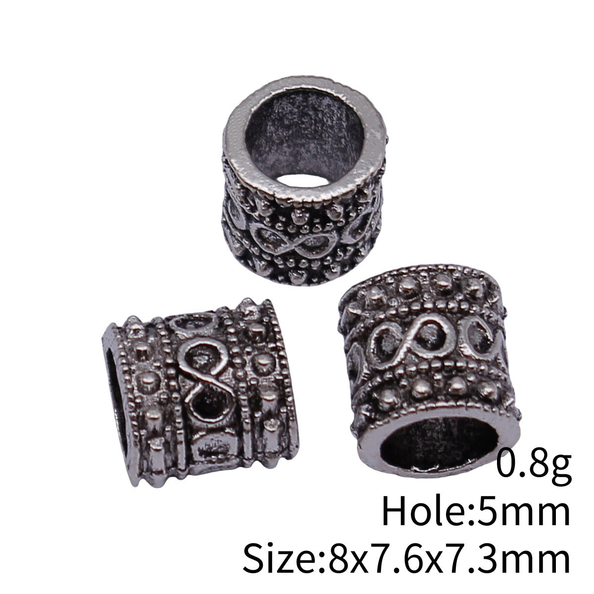 8x7.6x7.3mm 0.8g Multicolor Zinc Alloy Round Large Hole Spacer Beads for Bracelet Jewelry Making
