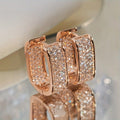 Wide Rectangular Pave Hoop Earrings In Six Color Variants view 5