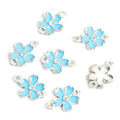 Colorful Five Petal Flower Two Loop Connectors in 14 Styles view 12