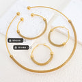 Mesh Tube Choker Hoop Earrings and Open Cuff Bracelet view 2