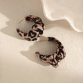 Six Color Ruched Fabric Chunky Statement C Hoop Earrings view 3