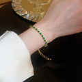 Seven Crystal Slider Bracelet Options In Blue Green Clear Or Champagne view 7
