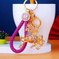 Moonstone Pegasus Keychain with Five Fortune Loops and Plain Option view 9