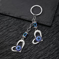 Silver Tone Hamsa Heart and Evil Eye Split Ring Keychains view 12