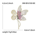 Pavé Butterfly Dandelion Brooch Multicolor Or Gold Rhinestone view 5