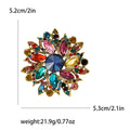 Crystal Flower Brooch Gold Silver Multicolor Rhinestone Pin view 11