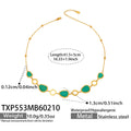 Oval Cat Eye Glass Stone Necklace Bracelet Earring Set view 8