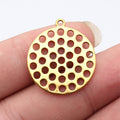 Multi Finish Perforated Round Disc Connector Metal Jewelry Making Component view 12