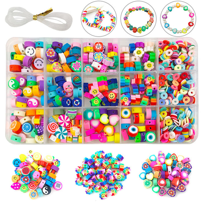 Multicolor Clay Bead Kit Glossy Beads for Jewelry and Craft Projects
