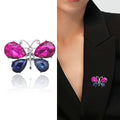 Four Pear Crystal Wing Butterfly Brooch in Two Colorways view 2