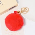 Faux Fur Pom Pom Keychain Gold Ring Soft Tassel Charm view 9