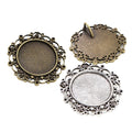 Filigree Flower Round Pendant Bezel Blank for Cabochon Craft view 5