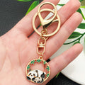 Panda Mother and Cub Round Enamel Keychains, 2 Designs view 4