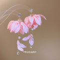 Sheer Petal Crystal Drop Earrings in Five Pastel Colors view 3